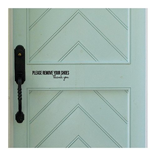 Vinyl Wall Decal - Please Remove Your Shoes, 2.5"H x 9.75"W