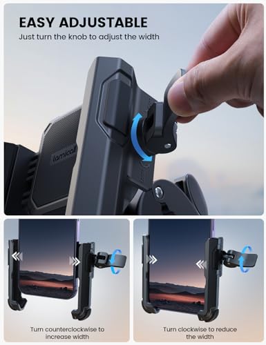 Motorcycle Phone Mount for 4.7-7" Phones, 360° Rotation, Easy Install