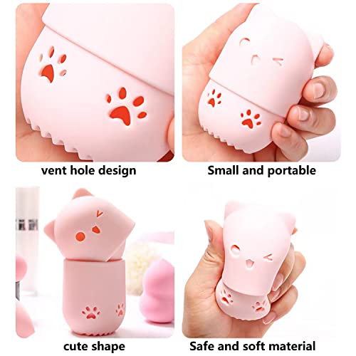 Makeup Sponge Travel Case & Drying Stand Set - Pink & Purple