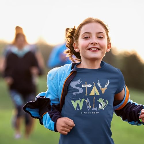 Kids Stay Wild Graphic T-Shirt - Life is Good X-Large Darkest Blue