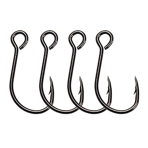 Inline Single Fishing Hooks - 30pcs Pack, Sizes 2/0-8#