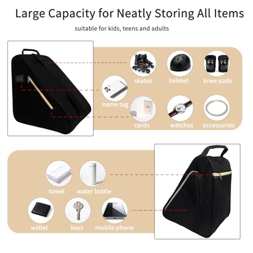 Large Capacity Roller Skate Bag with Adjustable Strap