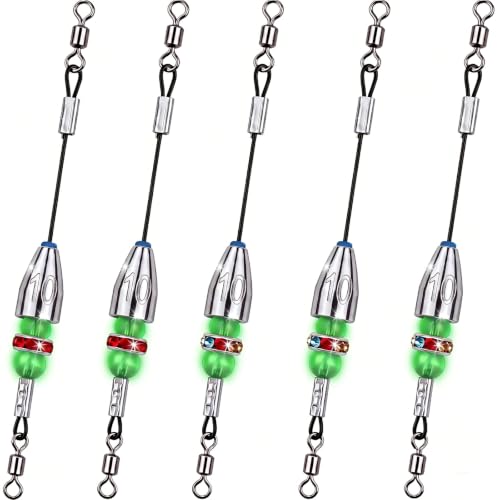Carolina Rig Fishing Set - Pre-Rigged 3/8oz Rigs with Weights & Beads - 5 Pack