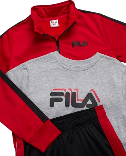 Fila Boys 3-Piece Tracksuit Set Size 10-12 Racing Red Athletic Kids Outfit