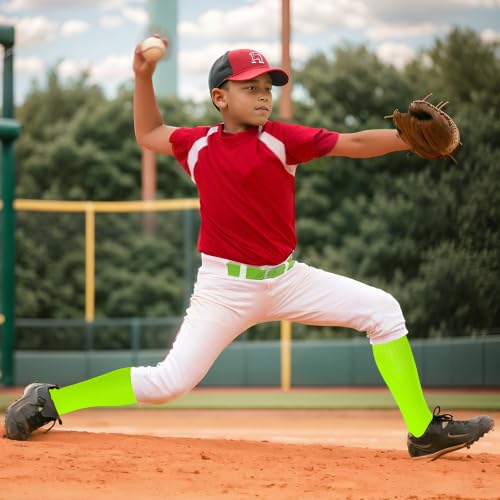 Youth Baseball Socks and Belt Combo Set - Fluorescent Green