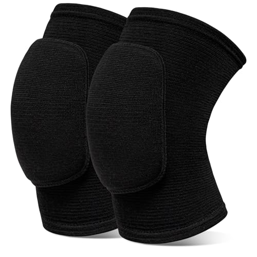 Volleyball Knee Pads - Soft, Breathable Protection for Adults & Kids - Black, Large