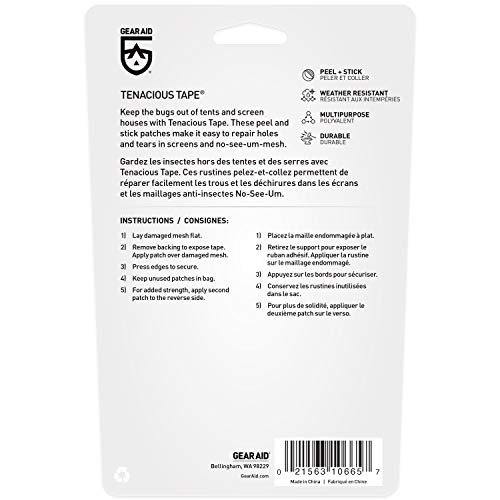 Gear AID Tenacious Tape Mesh Patches for Repairing Holes in Tents,