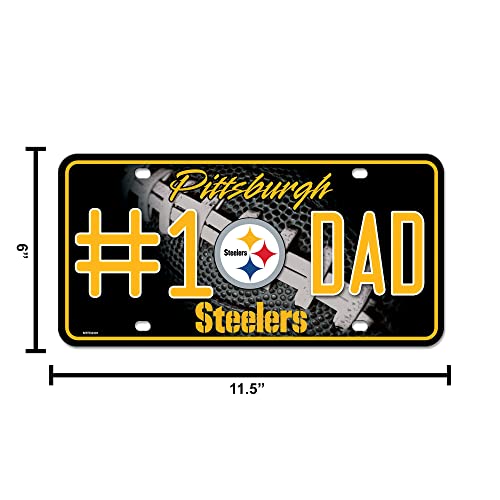 Pittsburgh Steelers #1 Dad Metal Auto Tag - 8.5" x 11"