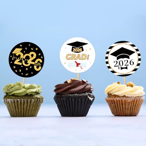 Graduation Stickers Class of 2026 - 500 Black & Gold Labels