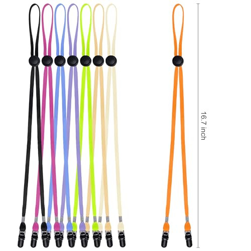 Adjustable Colorful Hat Strap Clips - Green, 8 Pieces for Outdoor Activities