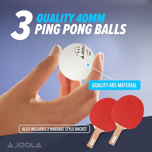 Table Tennis Paddle Set - 2 Hardbat Paddles & 3 Balls