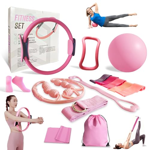 14-Piece Pilates Kit for Home Workout - Ring, Ball & Bands