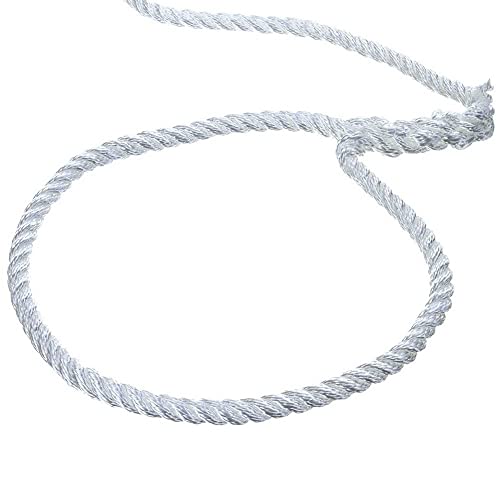 SEACHOICE 3/8 inch x 10 ft Twisted Nylon Dock Line - White, Marine Rope