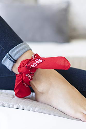 Cotton Paisley Bandana Face Cover - Red - Unisex Multi-Purpose Headwear