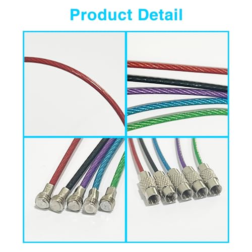 28PCS Stainless Steel Wire Keychain Rings - 7 Colors, 4 Sizes