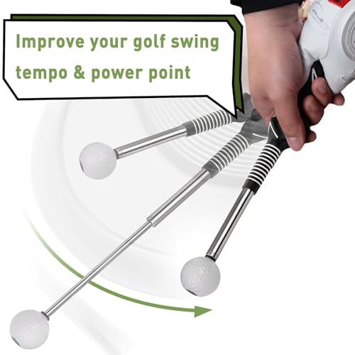 Right-Handed Retractable Golf Swing & Grip Trainer with Click Feedback