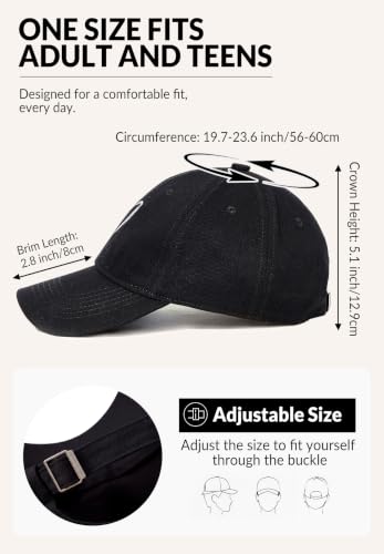 Zando Women's Heart Embroidered Baseball Cap, Low-Profile Dad Hat