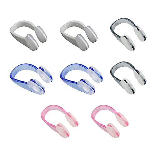 8-Pack Silicone Swimming Nose Clips - Waterproof Reusable Nose Plugs