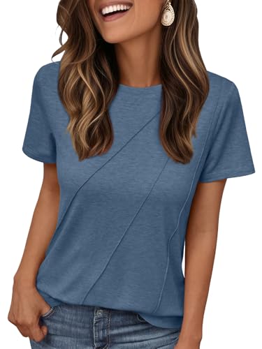 Women's Summer Short Sleeve Crewneck T-Shirt - Navy, Large