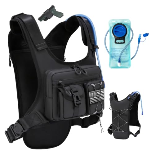 Lightweight Hydration Vest Backpack with 2.0L Bladder - Black V2