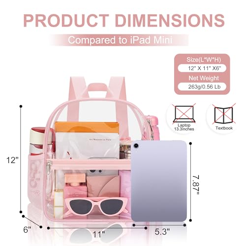 Clear Stadium Backpack for Sports Events & Concerts, Waterproof PVC Bag