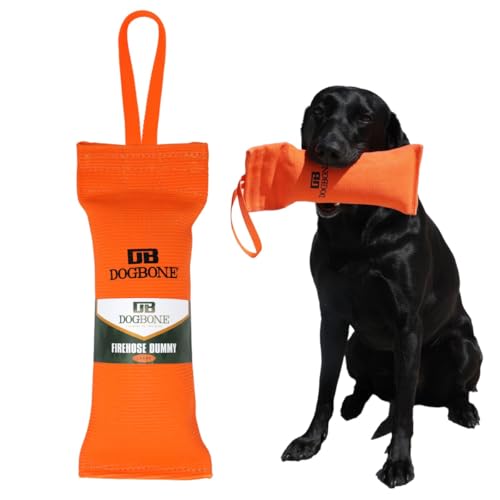 DogBone Firehose Training Dummy - Large 3 x 11 in, Orange | Floating Water Retrieve Bumper