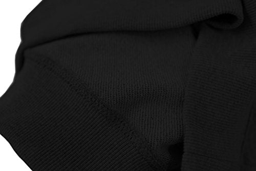 BLACKMYTH Women's Black Small Round Neck Graphic Pullover Sweater