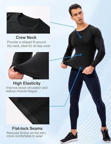 Men's Long Sleeve Compression Shirt - Black Large