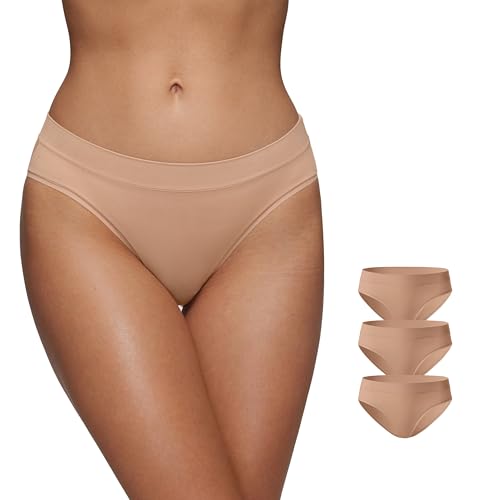 CRZ YOGA SoftHold Bikini Underwear 3 Pack - Large Warm Beige