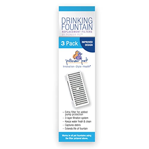 Pioneer Pet T-Shaped Suction Cup Water Filter – 3 Pack - Fits Mini