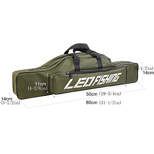 80cm Foldable Fishing Rod Case with Waterproof Oxford Material, Portable Reel & Pole Bag