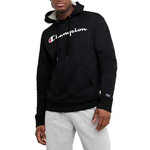 Champion Men's Black Pullover Hoodie Small Classic Script Logo