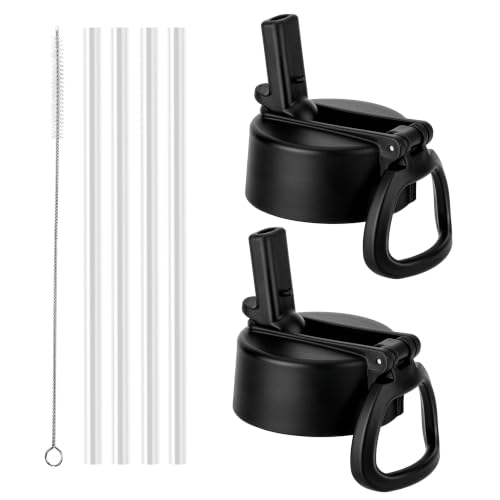 Prurex Black 2-Pack Replacement Straw Lids for Hydro Flask & Wide Mouth Bottles