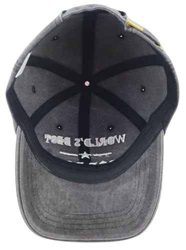 World's Best Poppop Hat for Men - Embroidered Grandpa Baseball Cap, One Size Black