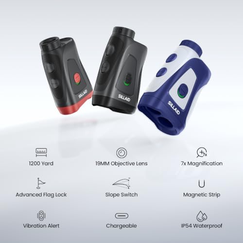 Golf Range Finder with Slope - 1200 Yards, Pin Lock Vibration, USB-C Rechargeable, IP54 Waterproof
