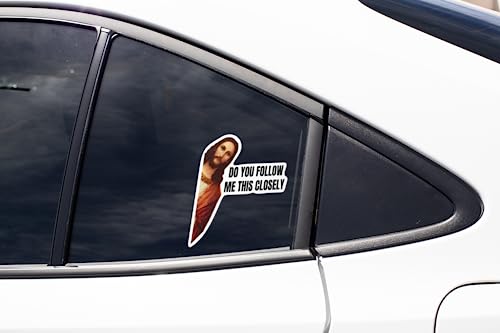 Funny Jesus Bumper Sticker - 5.5" x 4.8" Vinyl Decal