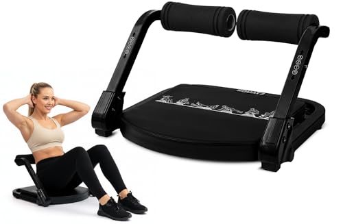 Adjustable Ab Trainer Machine for Full-Body Workout - Black