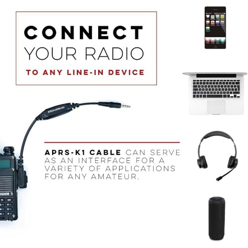 BTECH APRS-K1 Multi-Function Universal Audio Interface Cable for Radios – Supports BaoFeng, Kenwood, TYT, Wouxun, AnyTone, iOS & Android