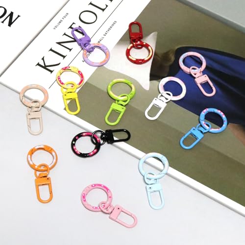 12 Color Spring O Rings & Lobster Claw Clasps Set - 25mm