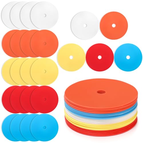 20 Pack 6-Inch Flat Cones Spot Markers for Sports & Agility Training
