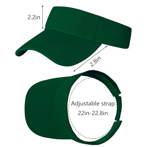 Adjustable Sun Visor Hats - 2 Pack for Outdoor Activities - Green