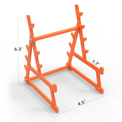Squat Rack Pen Holder - Steel Barbell Design, Orange