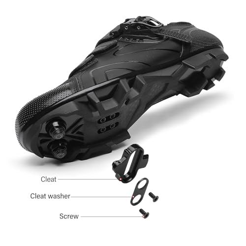 Mountain Bike Shoes for Men with SPD Cleats - Black