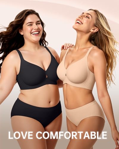 LetsJoli Jelly Bras for Women No Underwire Water Drop Wireless Supportive – Medium/Skin