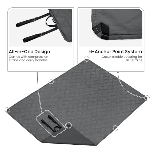 ONETIGRIS Waterproof Outdoor Blanket - Portable Camping & Picnic Mat with Carry Bag