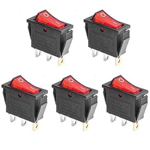 5Pcs AC 250V/15A Electrical Connectors - Not Pre-Wired, Red