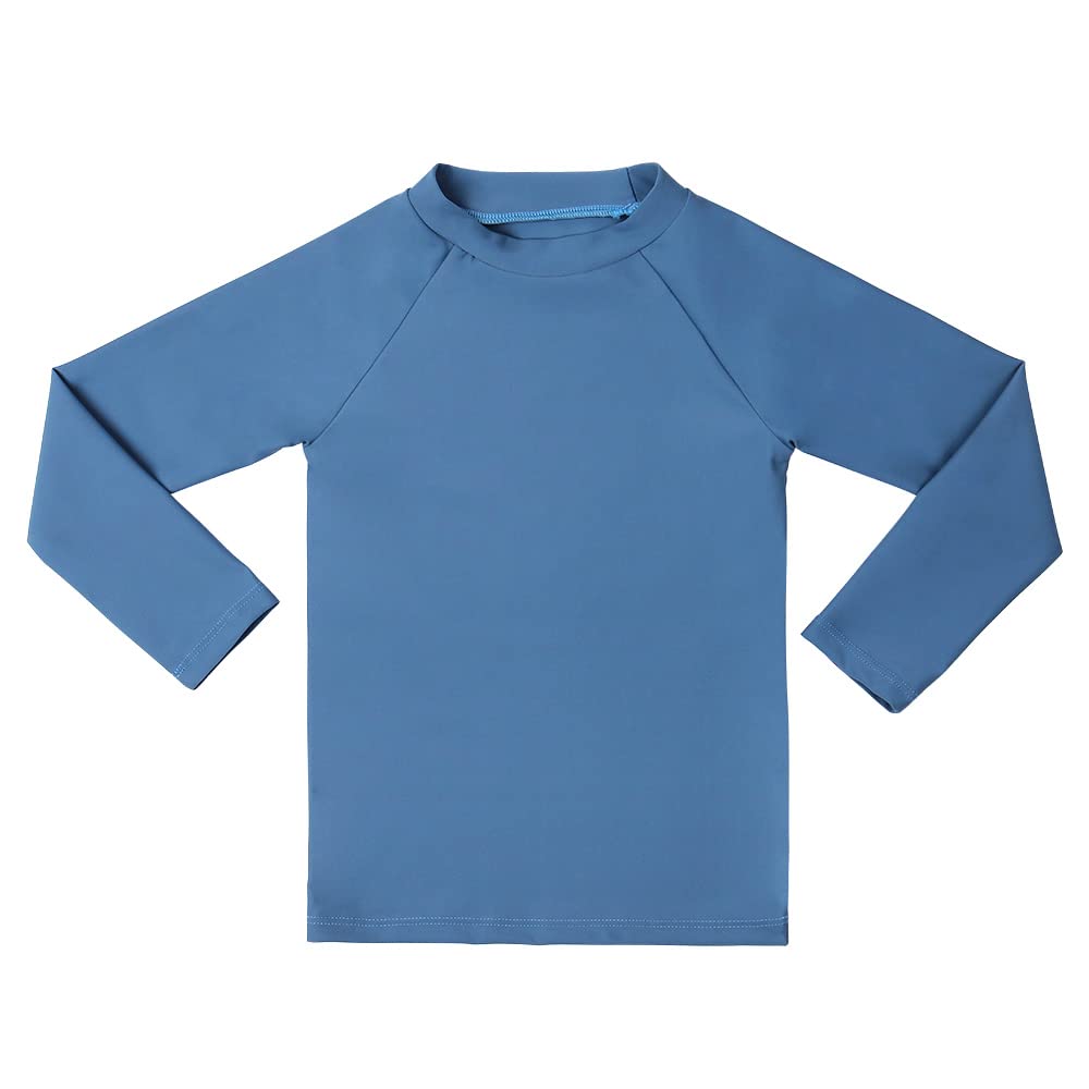 ESTAMICO Baby/Toddler Boys Rash Guard Shirts Long Sleeve Quick Dry Swim Shirt UPF 50+ Rashguard, Grey Blue 12-18 Months