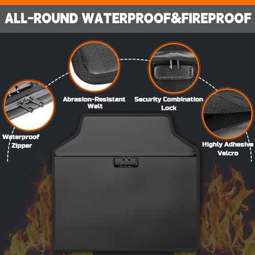 Fireproof Diversion Safe with Lock and Anti-theft, Hanger Diversion 17.7"x16.4", Hidden Safe Four-layer Waterproof and Fireproof, Waterproof Zip, Suitable for Travelling, Home Security