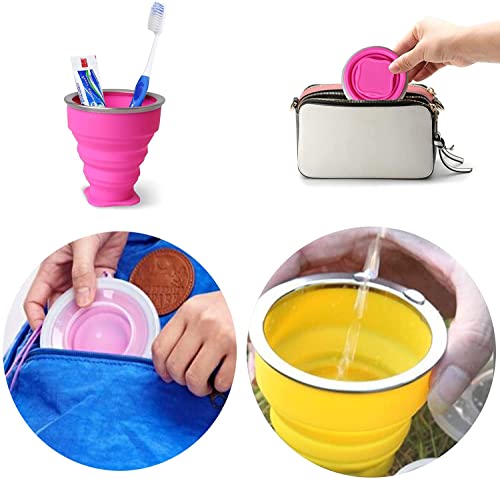 Collapsible Silicone Travel Cup - 200ml Portable Folding Mug - Green