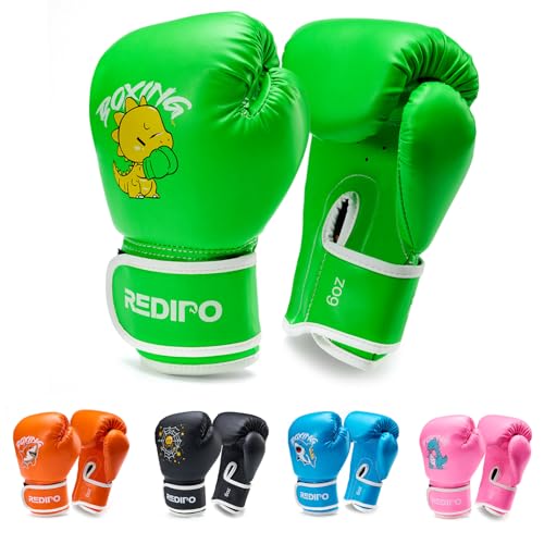 Kids Boxing Gloves - Youth Training Sparring Gloves 6OZ Green
